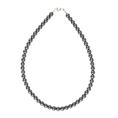 collier hematite pierres boules 8mm