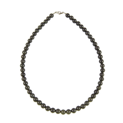 collier obsidienne noire pierres boules 8mm