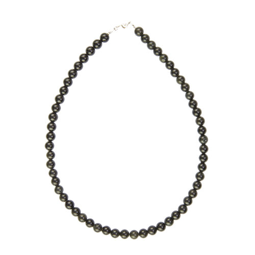 collier obsidienne noire pierres boules 8mm