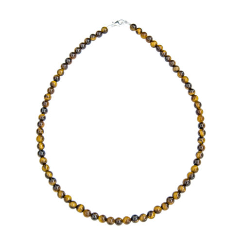 collier oeil de tigre pierres boules 6mm