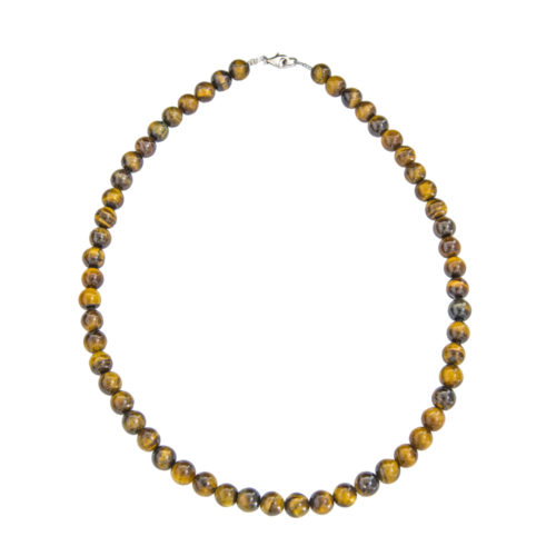 collier oeil de tigre pierres boules 8mm