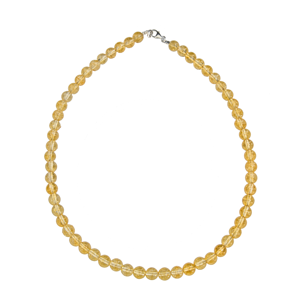 collier citrine pierres boules 8mm