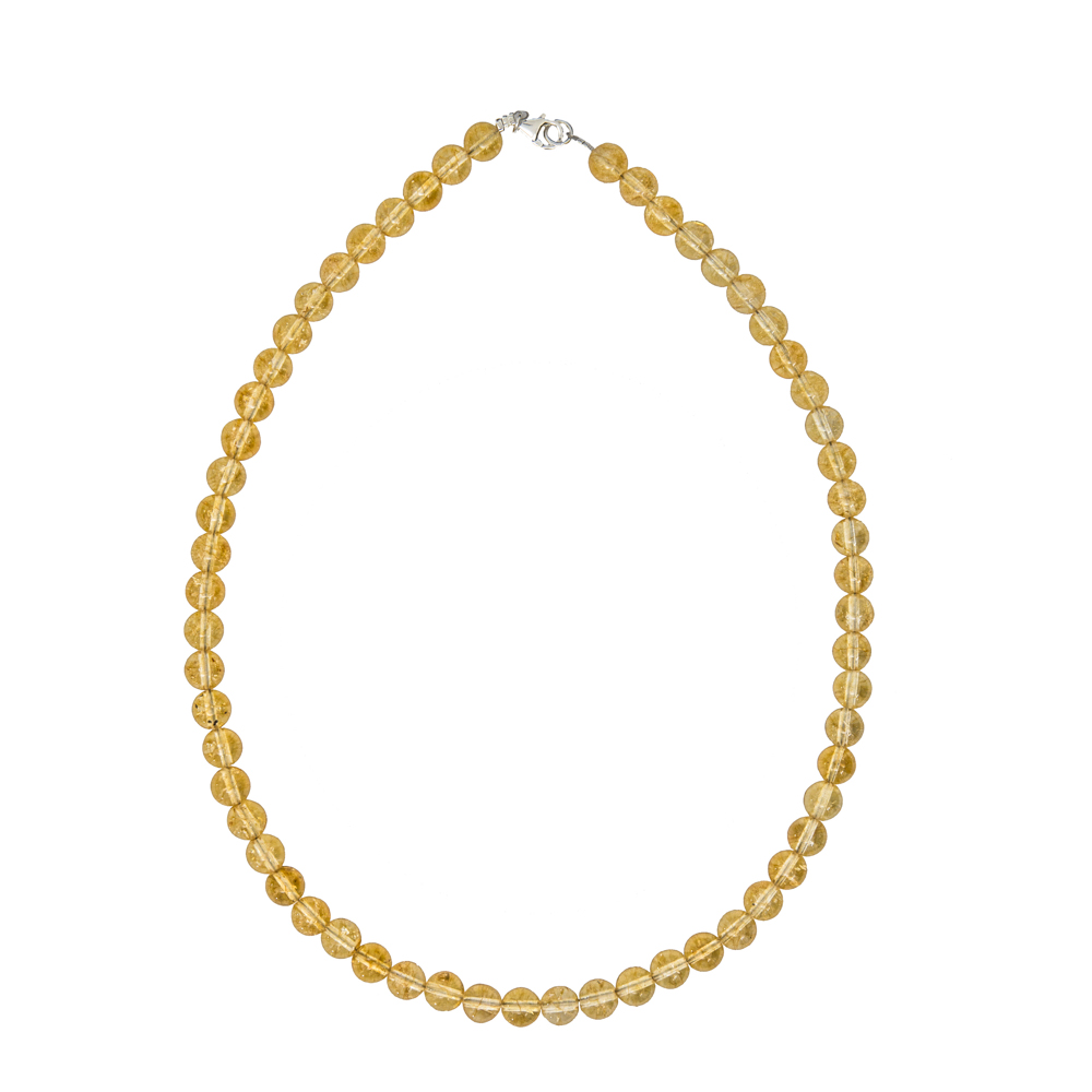collier citrine pierres boules 8mm