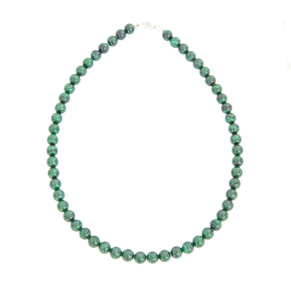 collier malachite pierres boules 8mm