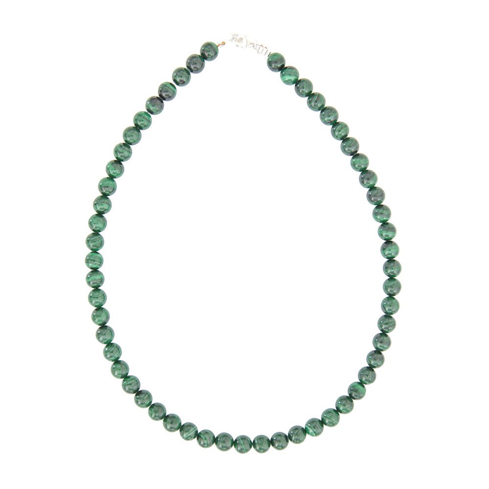 collier malachite pierres boules 8mm