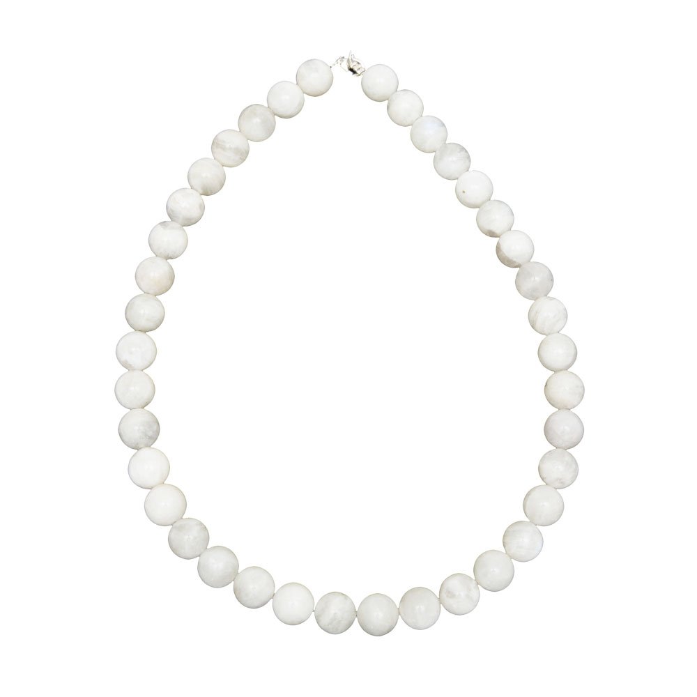 collier pierre de lune pierres boules 12mm