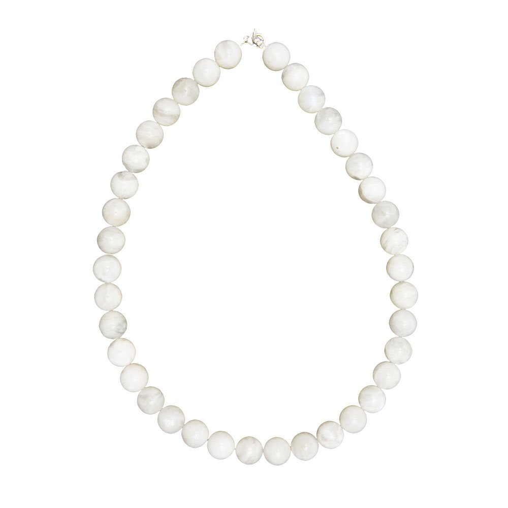 collier pierre de lune pierres boules 12mm