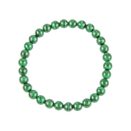 bracelet malachite pierres boules 6mm