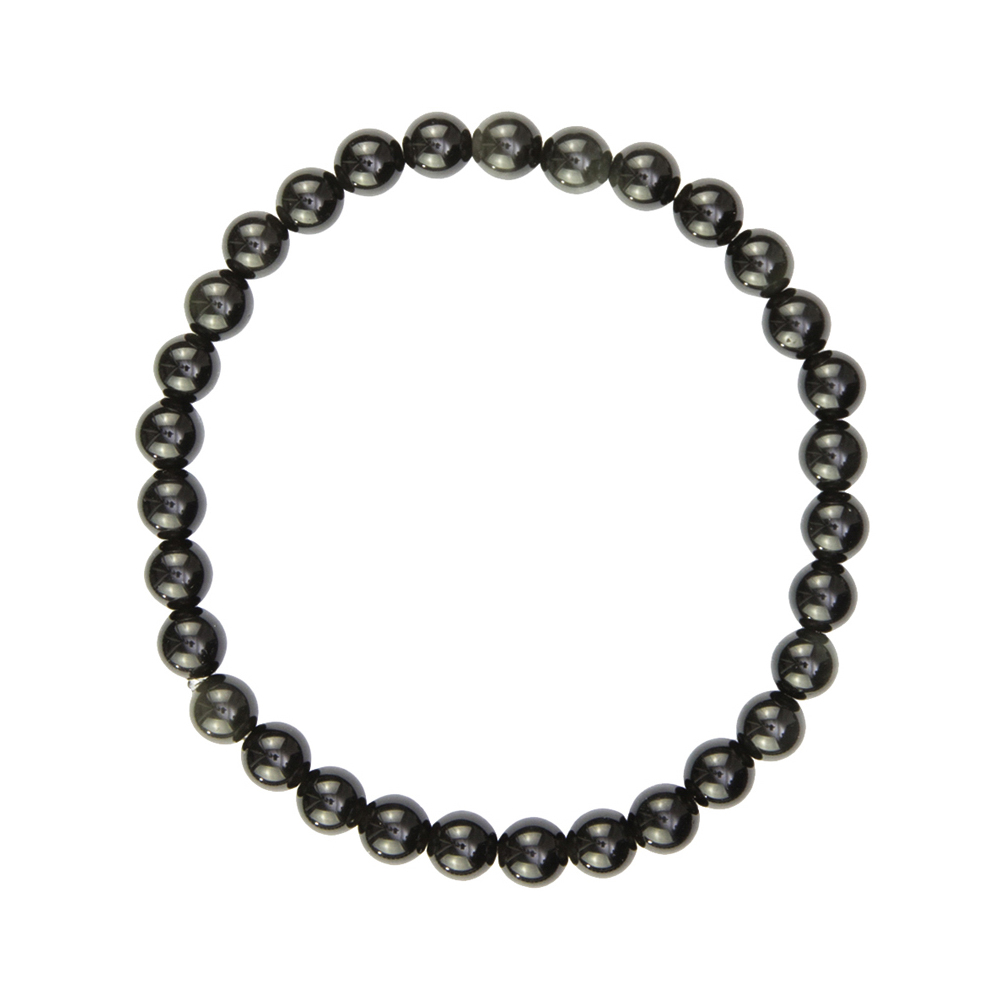 pulsera obsidiana negra piedras bolas 6mm