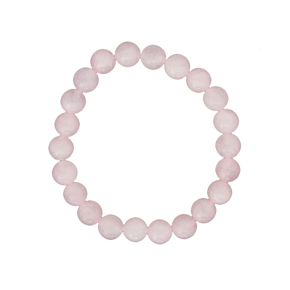 bracelet quartz rose pierres boules 8mm