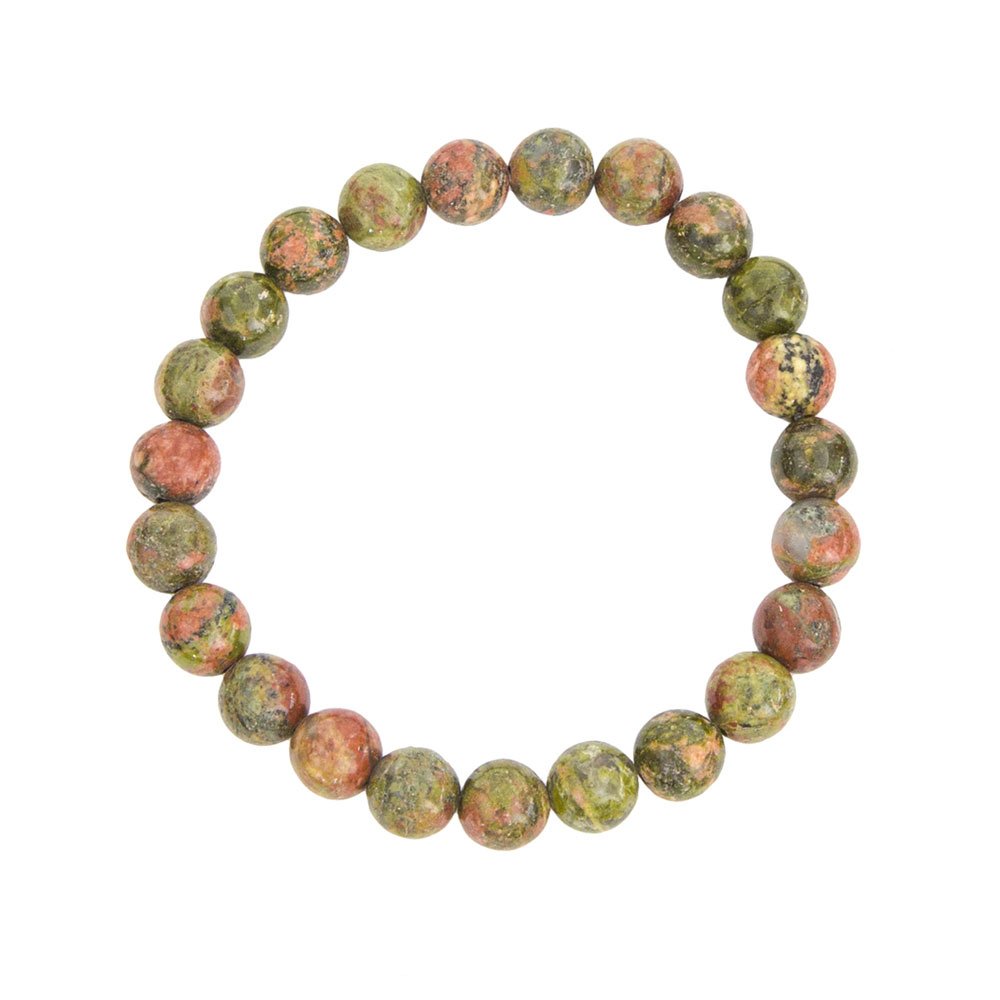 bracelet unakite pierres boules 8mm