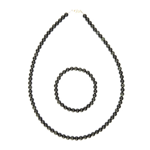 coffret obsidienne noire pierres boules 6mm