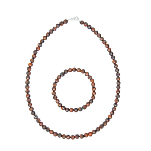 coffret oeil de taureau pierres boules 6mm