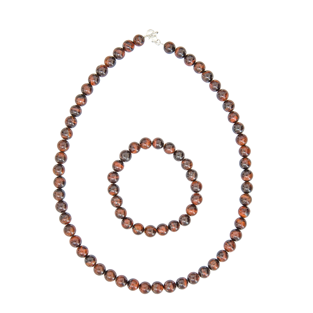 coffret oeil de taureau pierres boules 8mm