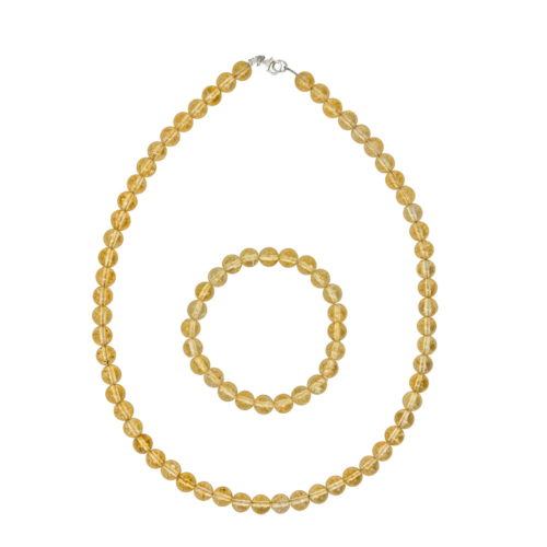 coffret citrine pierres boules 8mm