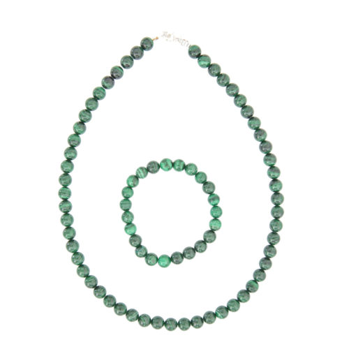 coffret malachite pierres boules 8mm