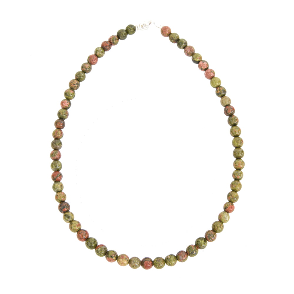 collier unakite pierres boules 8mm