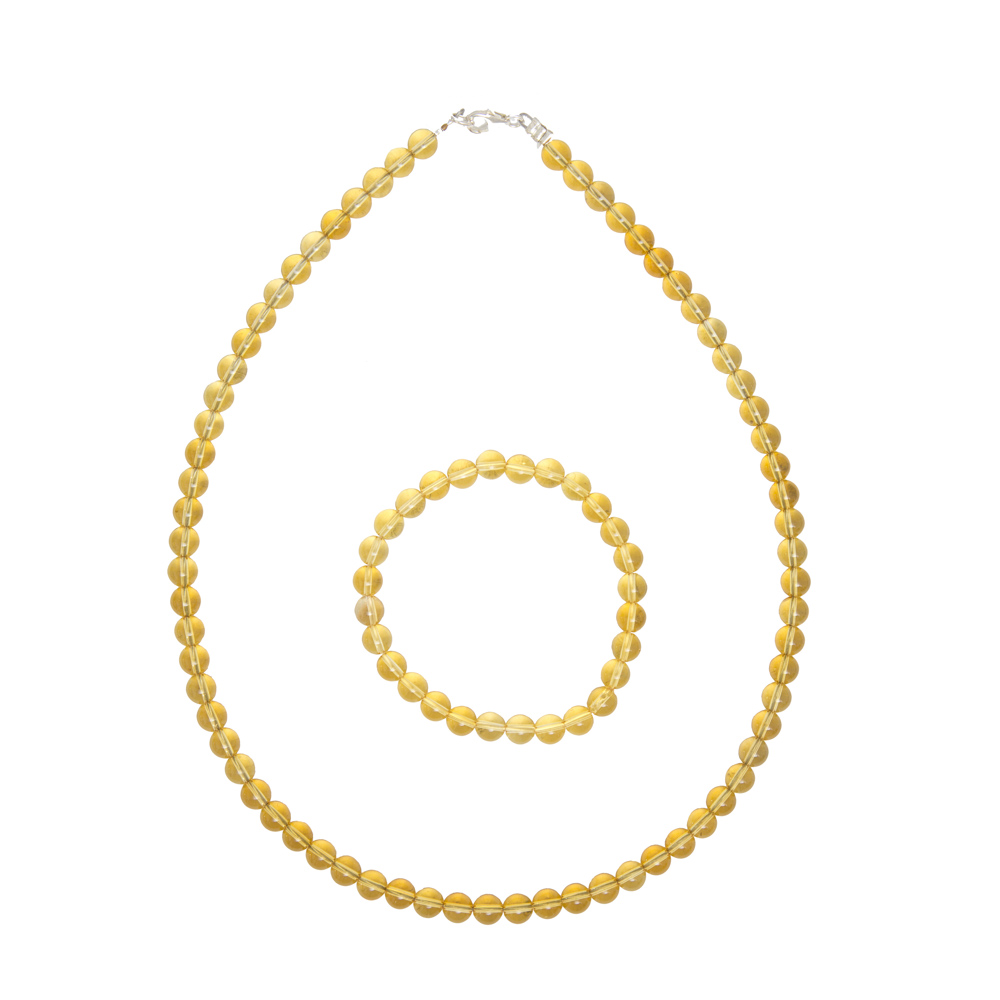 coffret citrine pierres boules 6mm