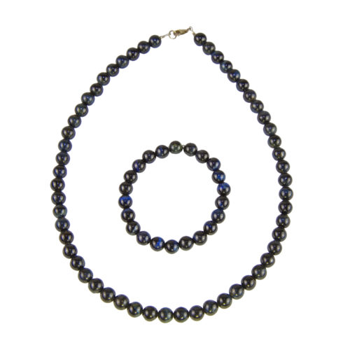 coffret oeil de faucon pierres boules 8mm