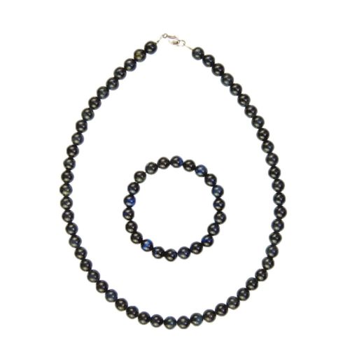 coffret oeil de faucon pierres boules 8mm