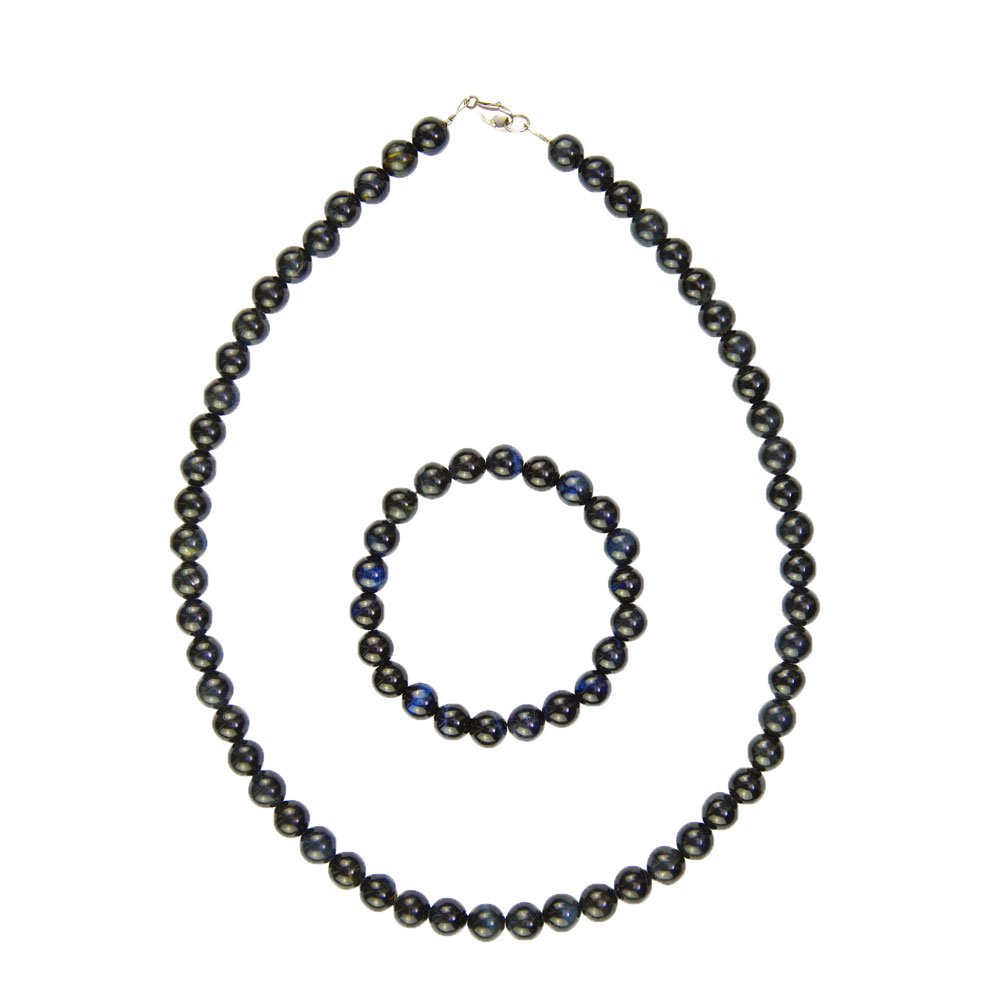 coffret oeil de faucon pierres boules 8mm