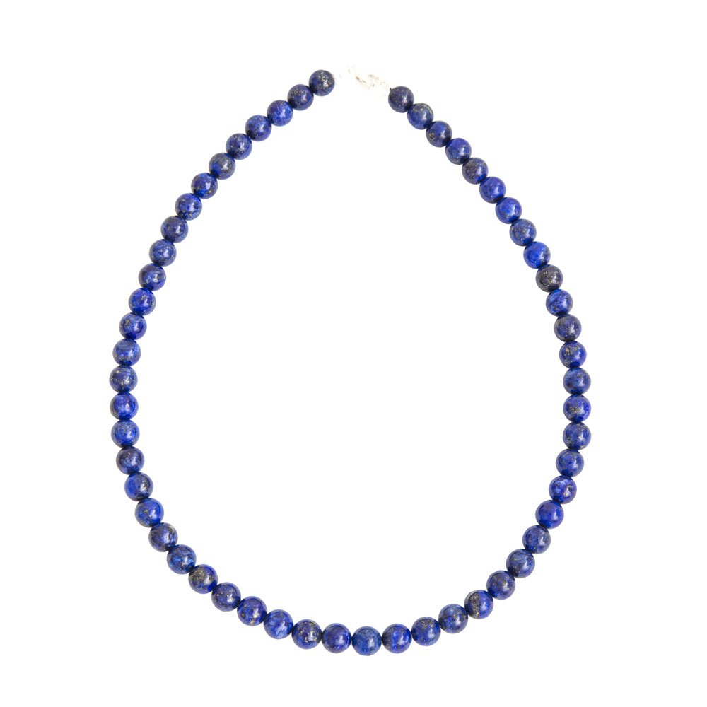 collier lapis lazuli pierres boules 8mm