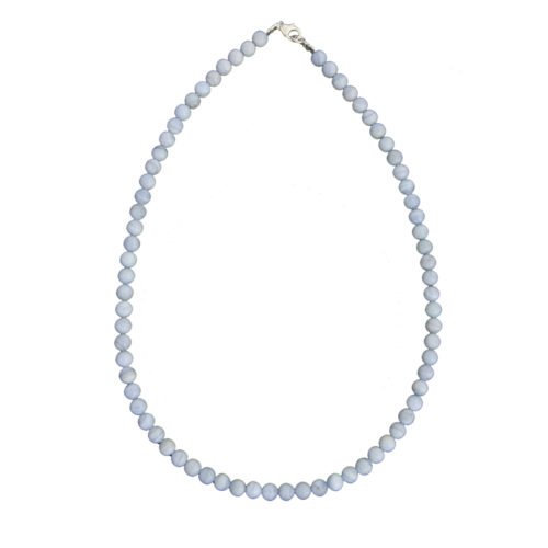 collier calcédoine pierres boules 6mm