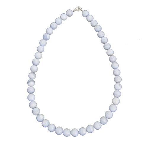 collier calcédoine pierres boules 10mm