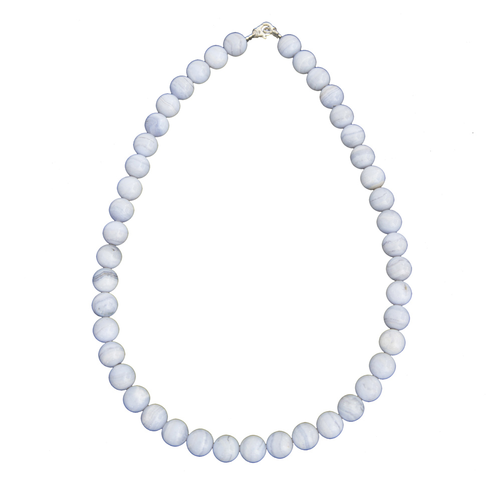 collier calcédoine pierres boules 10mm