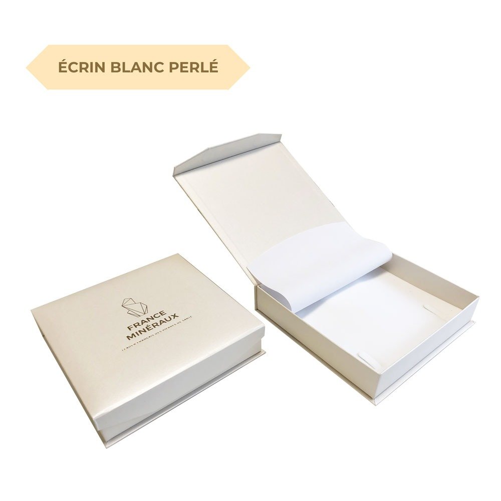 écrin blanc perlé france minéraux