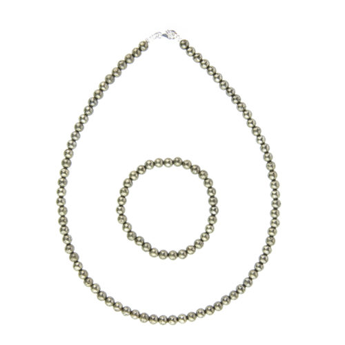 coffret pyrite de fer pierres boules 6mm