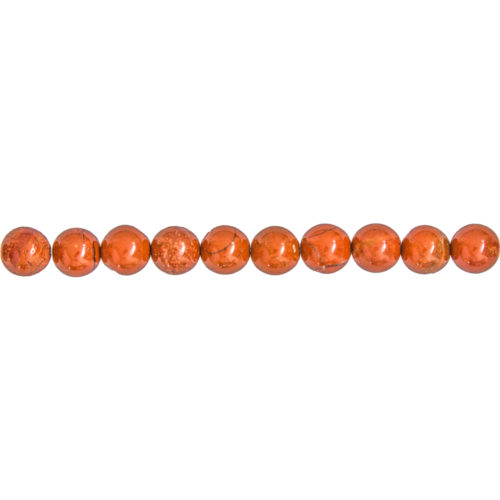 fil jaspe rouge pierres boules 8mm
