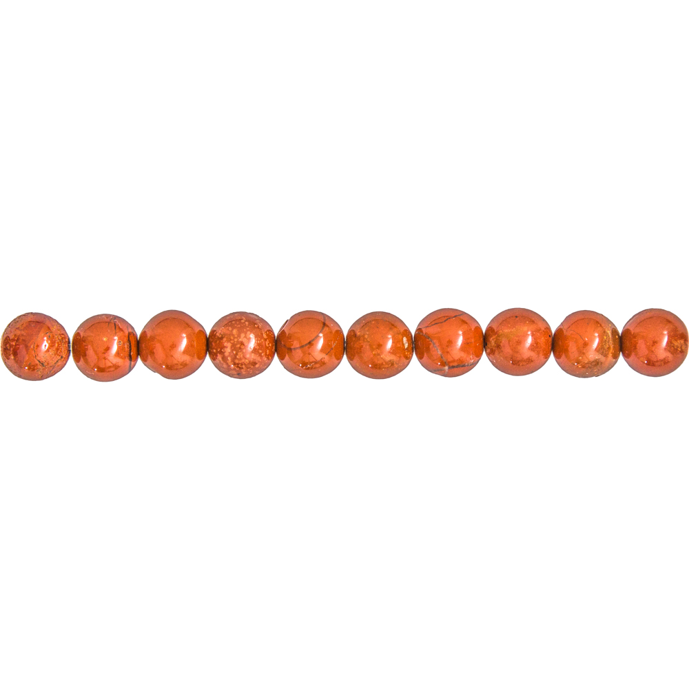 fil jaspe rouge pierres boules 8mm