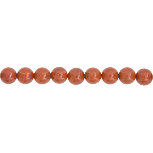 fil jaspe rouge pierres boules 10mm
