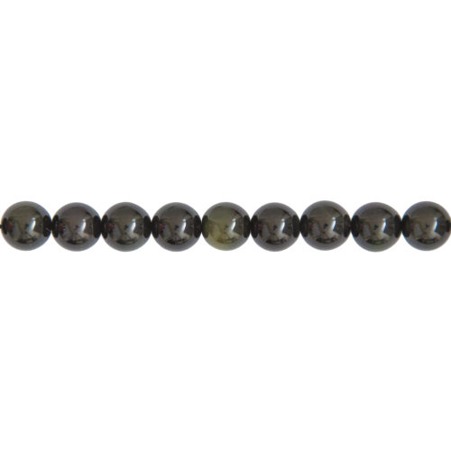 fil obsidienne noire pierres boules 10mm