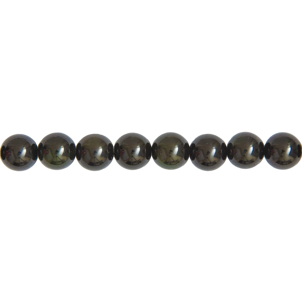 fil obsidienne noire pierres boules 12mm