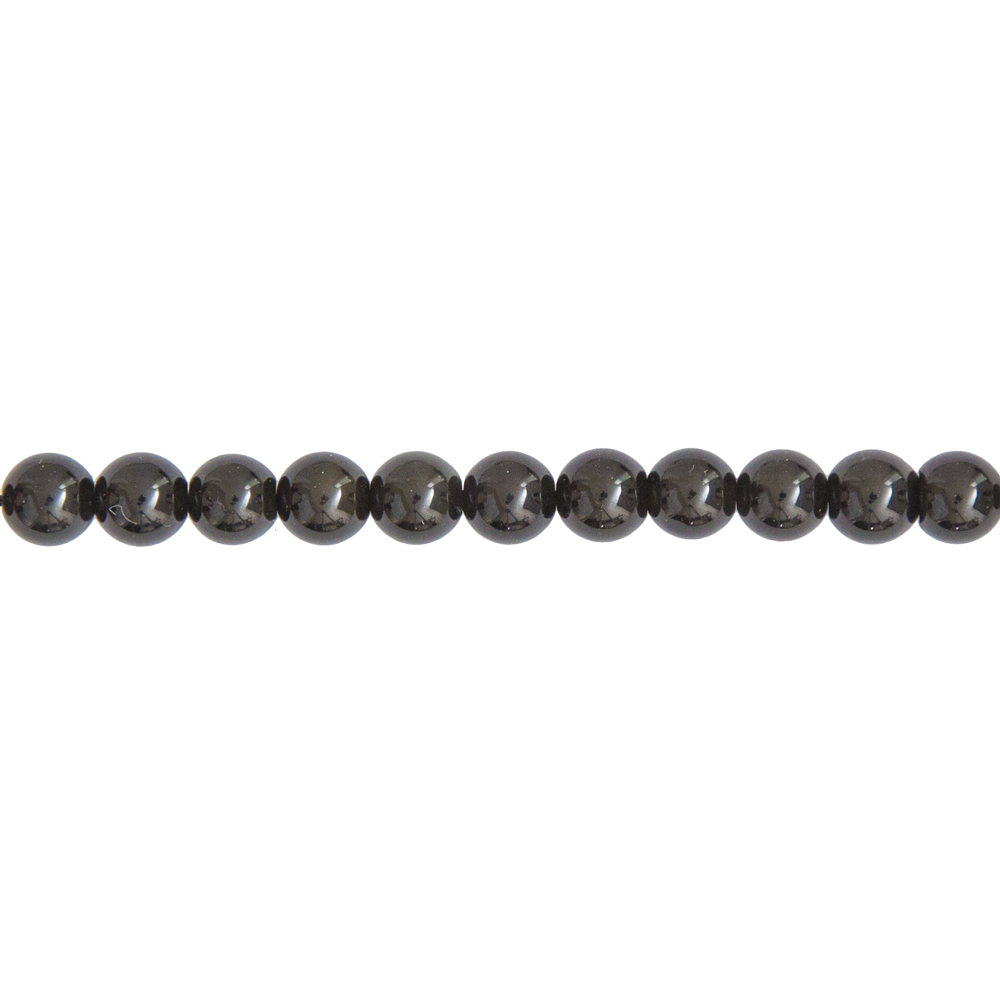 fil obsidienne noire pierres boules 6mm