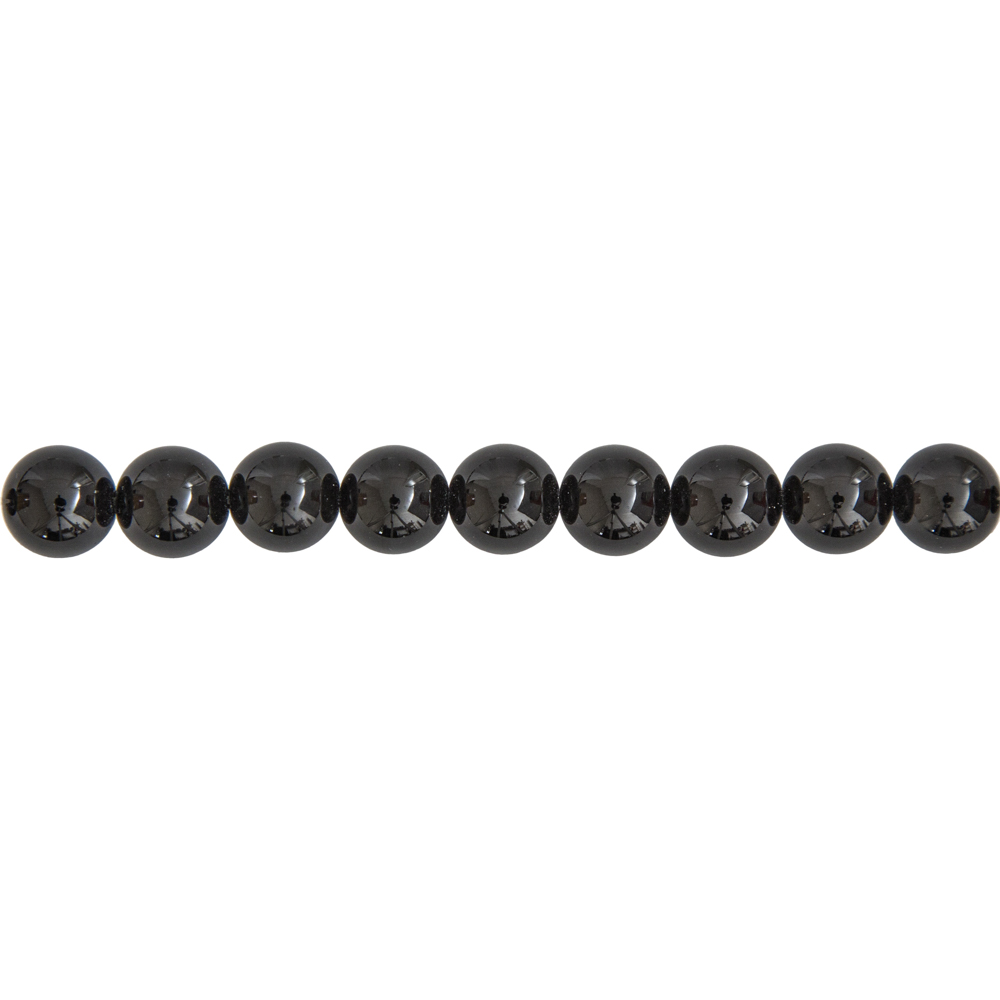 fil tourmaline noire pierres boules 10mm