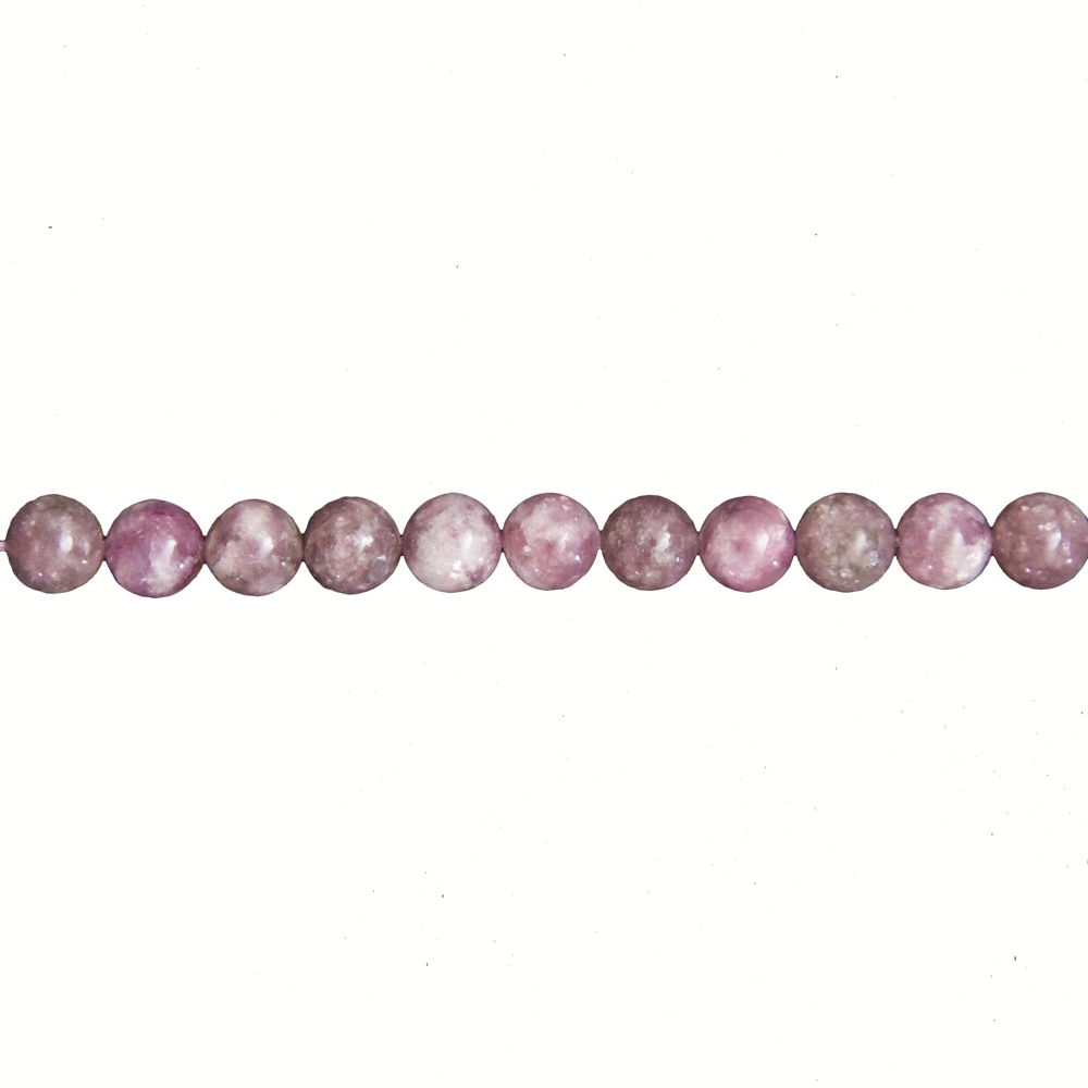 fil tourmaline rose pierres boules 6mm