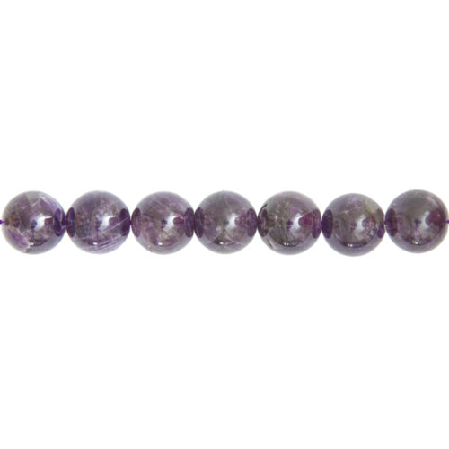 fil améthyste pierres boules 14mm