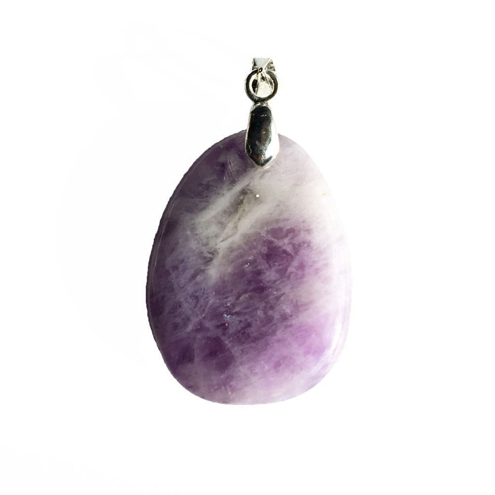 pendentif améthyste pierre plate