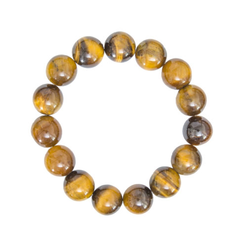 pulsera ojo de tigre piedras bolas 12mm