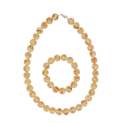 coffret citrine pierres boules 12mm
