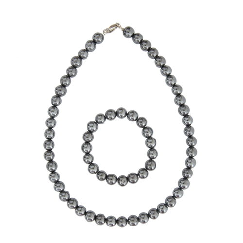 coffret hematite pierres boules 10mm