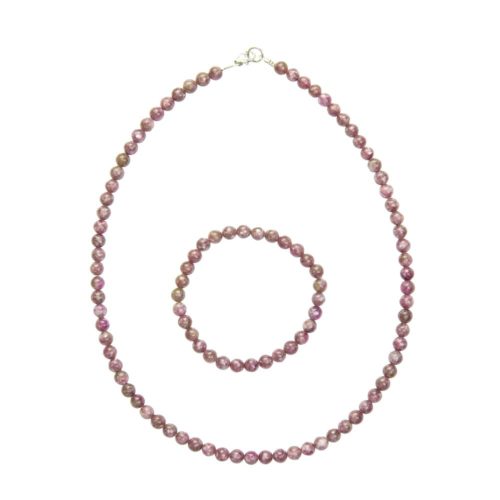 coffret tourmaline rose pierres boules 6mm