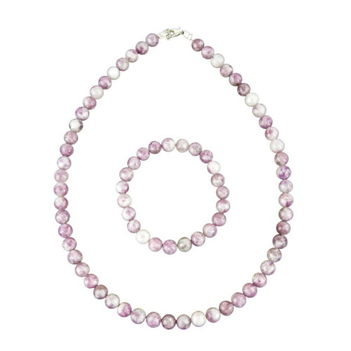 coffret tourmaline rose pierres boules 8mm