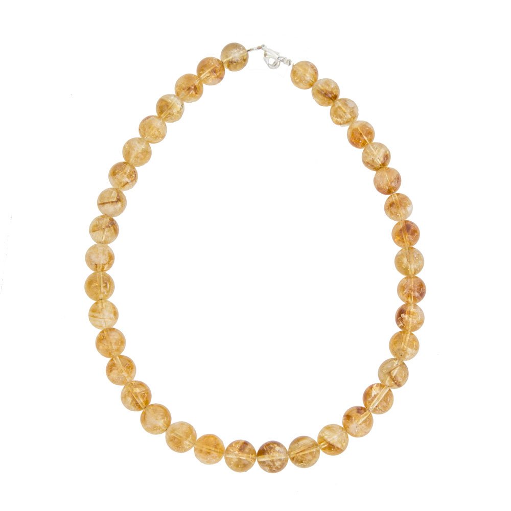 collier citrine pierres boules 12mm