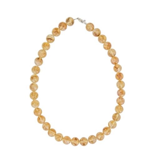 collier citrine pierres boules 12mm