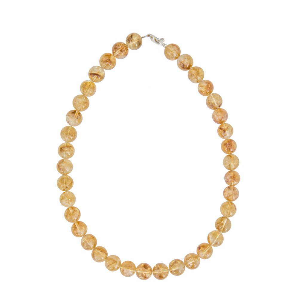 collier citrine pierres boules 12mm