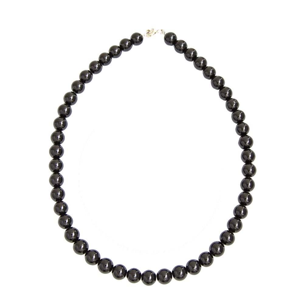 collier tourmaline noire pierres boules 10mm